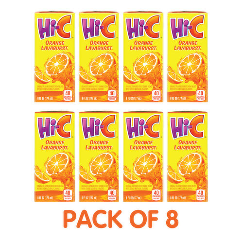 Hi-C  Orange Lavaburst Juice Boxes Made With Real Fruit Juice