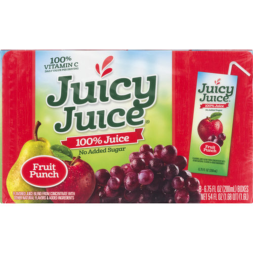 Juicy Juice 100% Juice, Fruit Punch, 8 Pack