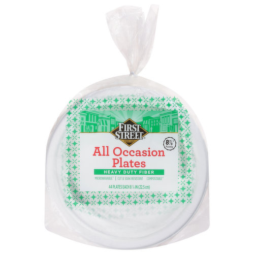 First Street All Occasion Plates, Heavy Duty Fiber
