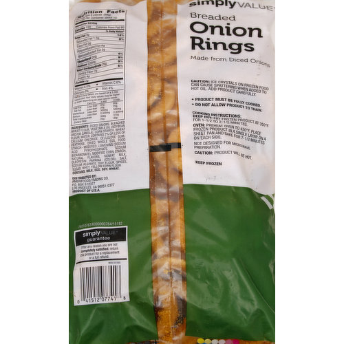 Simply Value Onion Rings, Breaded