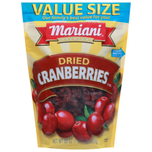 Mariani Cranberries, Dried, Premium, Value Size