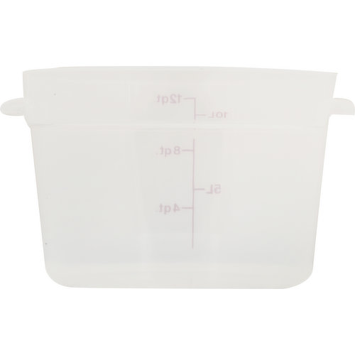 Cambro Food Container, Translucent, Round, 12 Quart