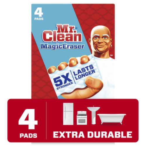 Mr. Clean Magic Eraser Extra Durable Scrubber, Cleaning Pad, 4 count