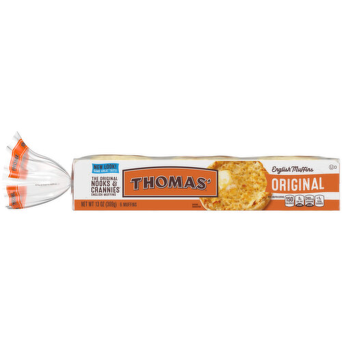 Thomas' Original Plain English Muffins, 6 count, 13 oz