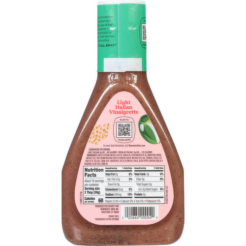 Newman's Own Dressing, Light Italian Vinaigrette