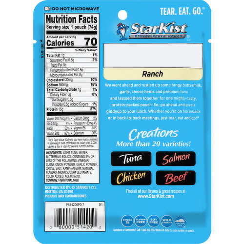 StarKist Lightly Seasoned Premium Ranch Tuna