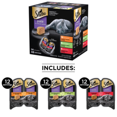 Sheba Cat Food, Premium, Pate in Natural Juices, Variety Pack