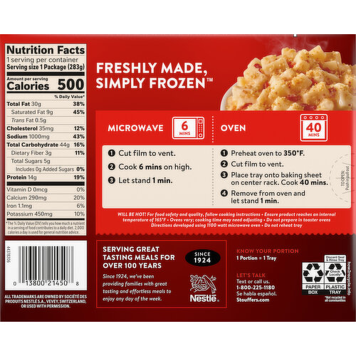 Stouffer's Potato Bacon Bake, Real Cheddar Cheese