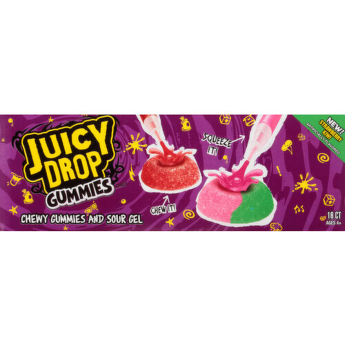 Juicy Drop Pop Gummies, Strawberry Kiwi