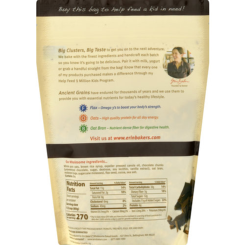 Erin Baker's Granola, Double Chocolate Chunk, Homestyle