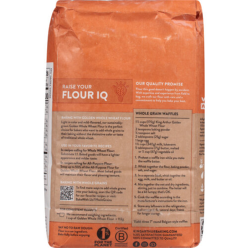 King Arthur Baking Company White Whole Wheat Flour, Stone-Ground