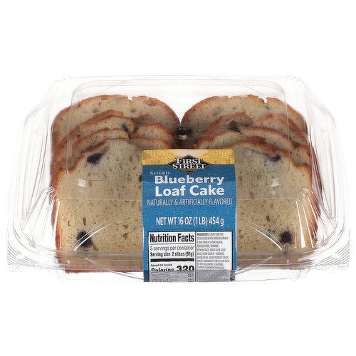 First Street Loaf Cake, Blueberry, Sliced