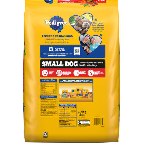 Pedigree Food for Dogs, Adult, Small Dog, Grilled Steak & Vegetable Flavor