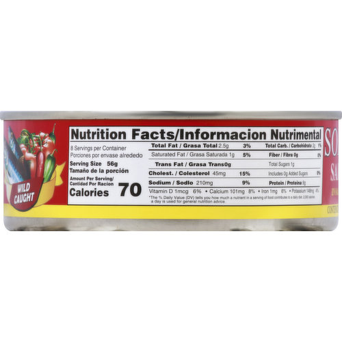 Sol-Mex Sardines, in Tomota Sauce, with Chili