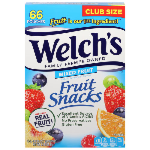Welch's Fruit Snacks, Mixed Fruit, Club Size