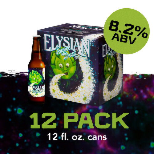 Elysian Brewing Space Dust IPA Craft Beer, India Pale Ale, 12 Pack Beer, 12 FL OZ Bottles, 8.2% ABV