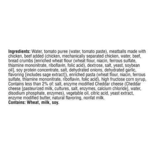 SpaghettiOs Pasta, Meatballs