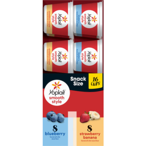 Yoplait Low Fat Smooth Style Blueberry/Strawberry Banana Snack Size Yogurt