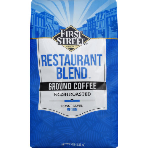 First Street Coffee, Ground, Medium Roast, Restaurant Blend