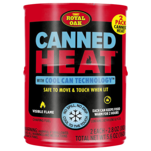 Royal Oak Canned Heat, Visible Flame, Chafing Fuel, 2 Pack