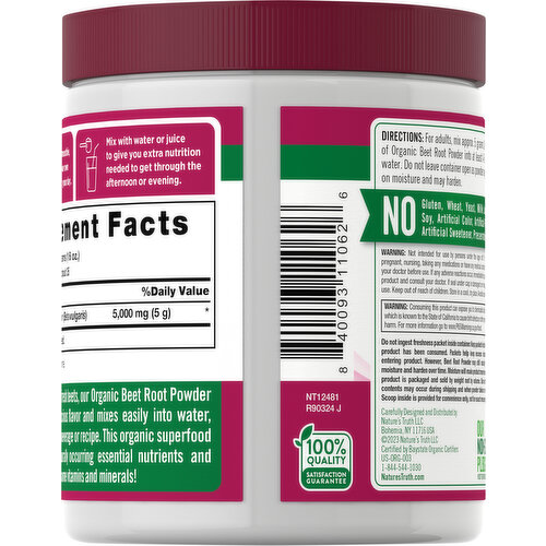 Nature's Truth Organic Powder Beet Root