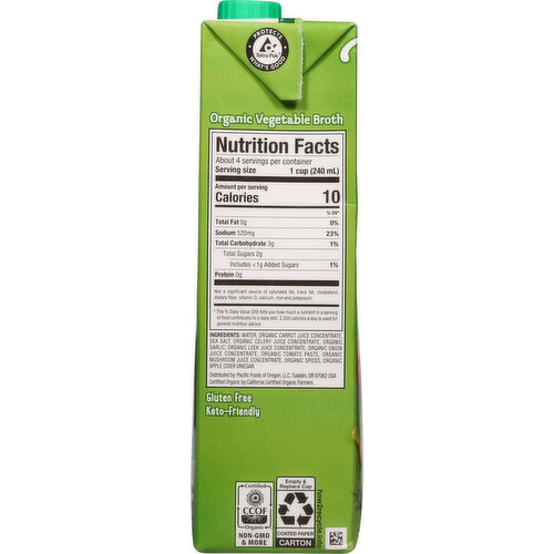 Pacific Foods Vegetable Broth, Organic