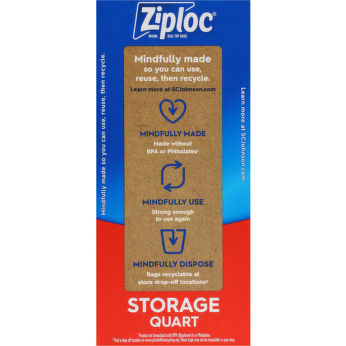 Ziploc Seal Top Bags, Storage, 80 Quart