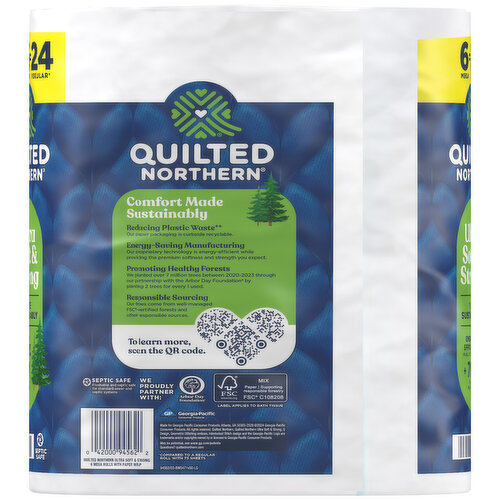 QUILTED NORTHERN Toilet Paper, Unscented, Mega Rolls, 2-Ply