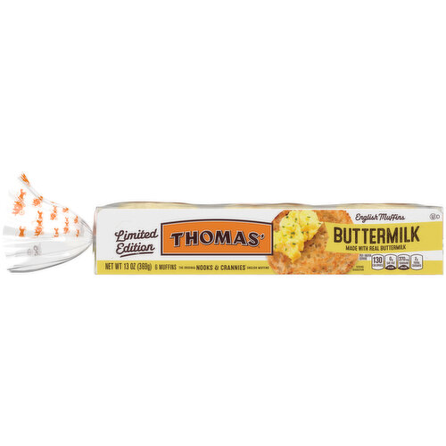Thomas' Buttermilk English Muffins, 6 count, 13 oz