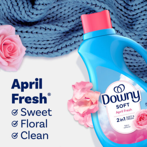Downy Soft, 2 in 1 Soft and Fresh Liquid Fabric Softener, April Fresh, 136 Loads