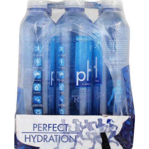 pH Drinking Water, Purified, Alkaline, Electrolytes, pH 9.5+