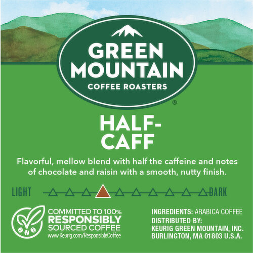 Green Mountain Coffee Roasters Coffee, Medium Roast, Half-Caff, K-Cup Pods