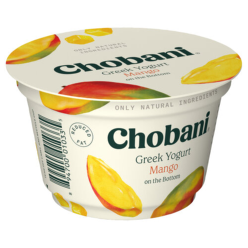 Chobani Yogurt, Greek, Reduced Fat, Mango on the Bottom