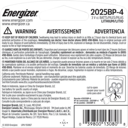 PILA CR2025 ENERGIZER