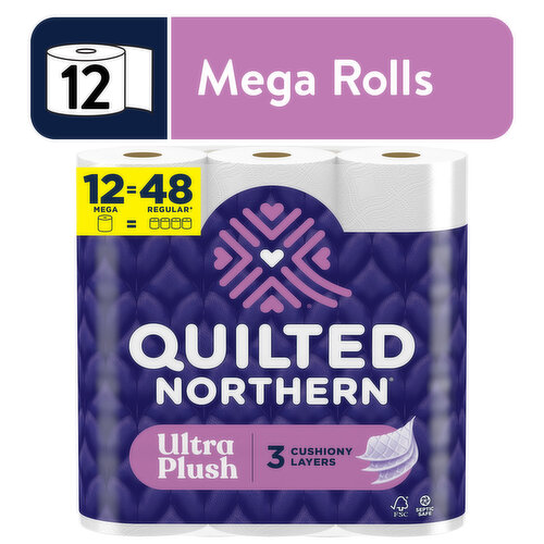 Quilted Northern Toilet Paper, Unscented, Mega Rolls, 3-Ply