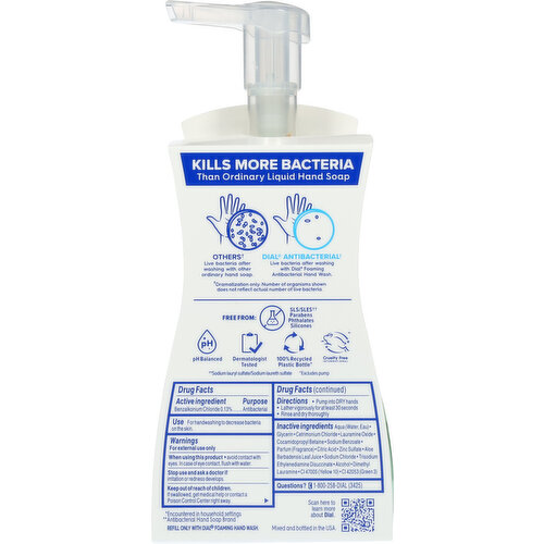 Dial Foaming Antibacterial Defense Fresh Pear Scent Hand Wash + Aloe
