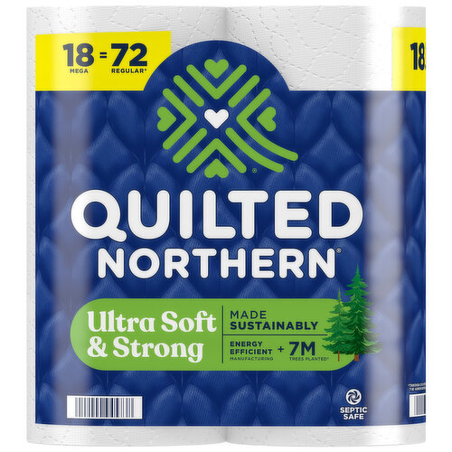QUILTED NORTHERN Toilet Paper, Unscented, Mega Rolls, 2-Ply