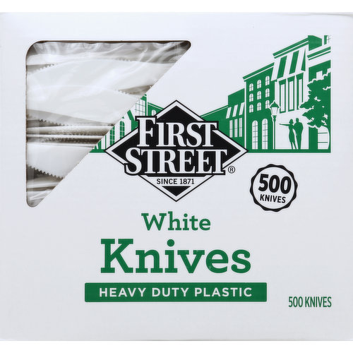 First Street Knives, White, Heavy Duty Plastic