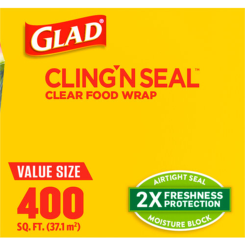 Glad Food Wrap, Clear, Value Size, 400 Square Feet