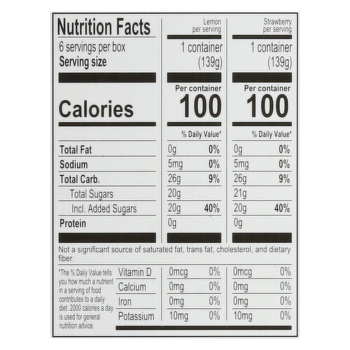 Luigi's Real Italian Ice, Lemon & Strawberry