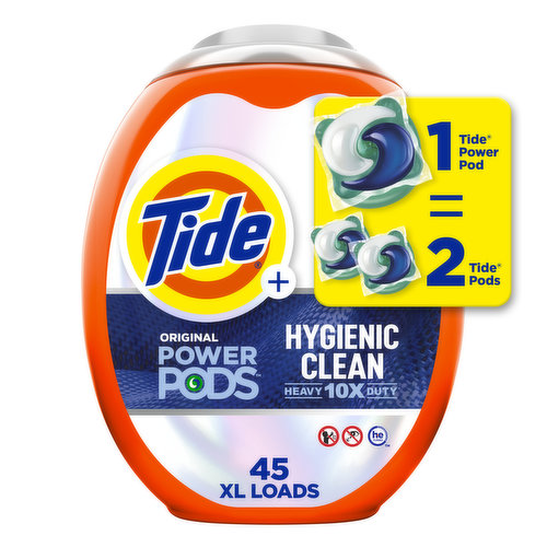 Tide Power PODS Laundry Detergent Pacs, Hygienic Clean, Original