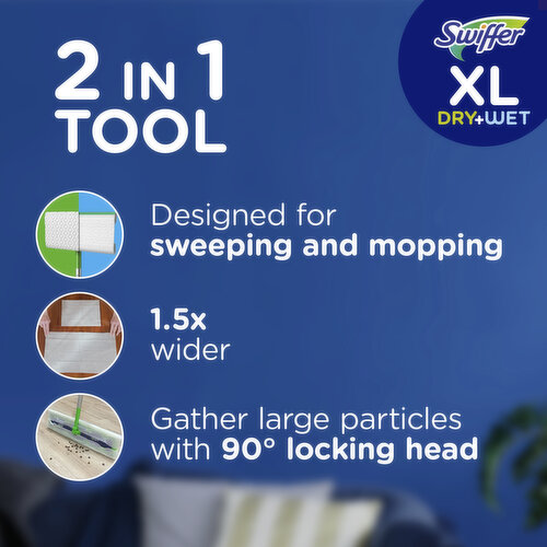 Swiffer Sweeper XL Dry + Wet Mopping and Sweeping Kit, Multi-Surface