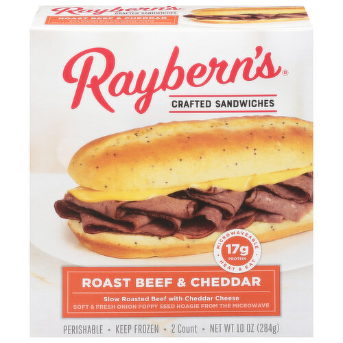 Raybern's Sandwiches, Crafted, Roast Beef & Cheddar