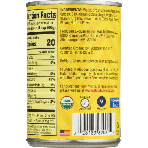 Hatch Sauce, Organic, Red Enchilada, Medium