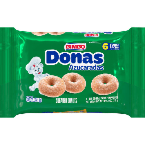 Bimbo Bimbo Donas Sugared Donuts Twin Pack, 6 count, 11.10 oz