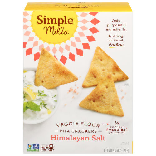 Simple Mills Pita Crackers, Veggie Flour, Himalayan Salt
