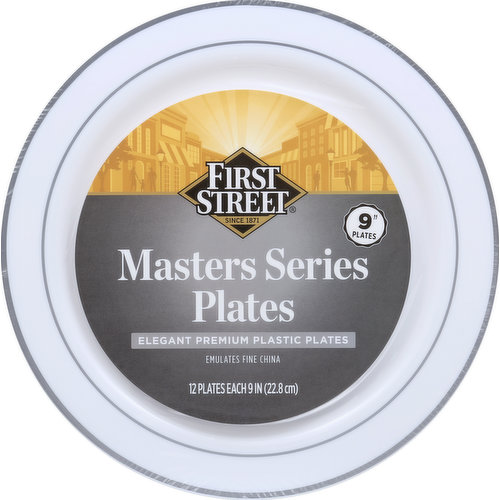 First Street Plates, Elegant Premium Plastic, 9 Inch
