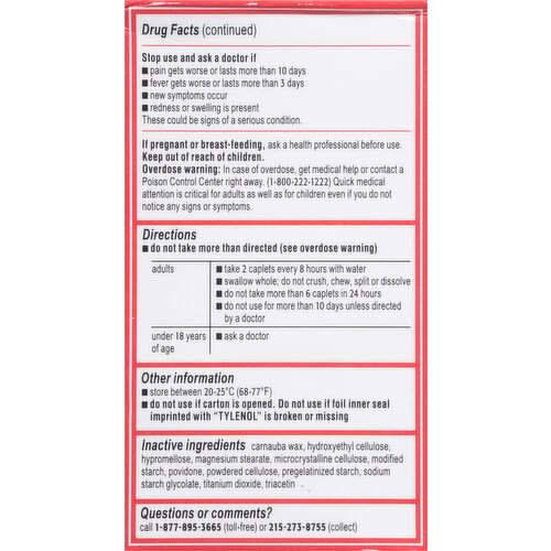 Tylenol Arthritis Pain, 650 mg, Caplets