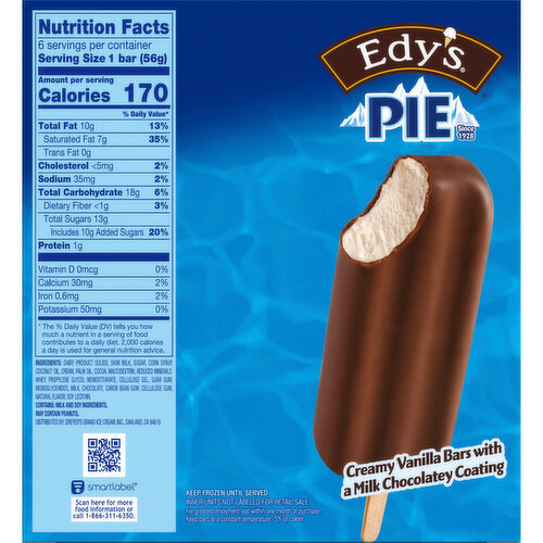 Edy's Pie Creamy Vanilla Frozen Dairy Dessert Bars