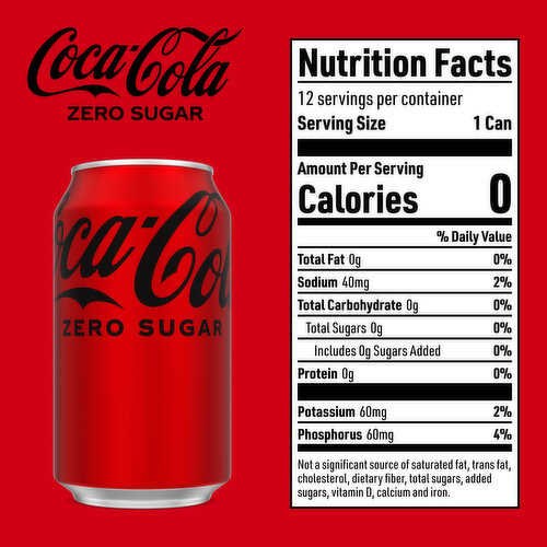 Coca-Cola Zero Sugar  Soda Soft Drink Fridge Pack
